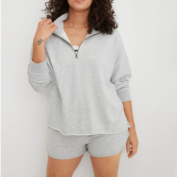 Aerie Sunday Soft Quarter Zip Sweatshirt - Picture 1 of 8